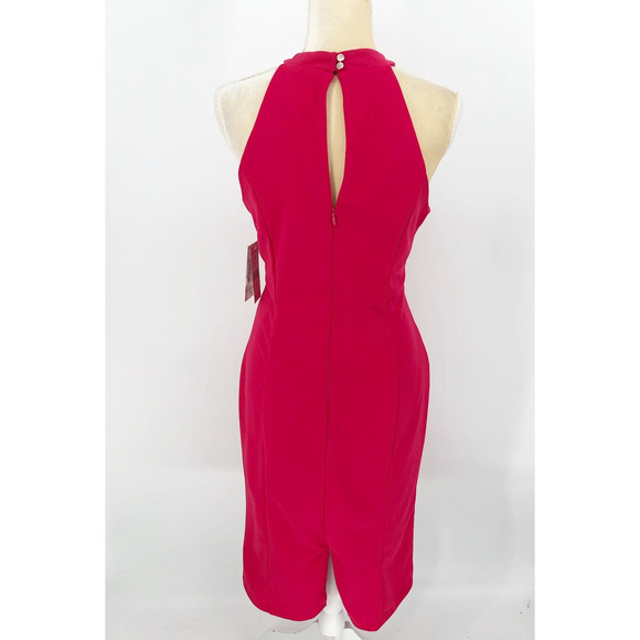 JULIA JORDAN Sheath Dress Size 8 Dragon Fruit Pink Halter Twist Sleeveless NWT - Picture 8 of 15